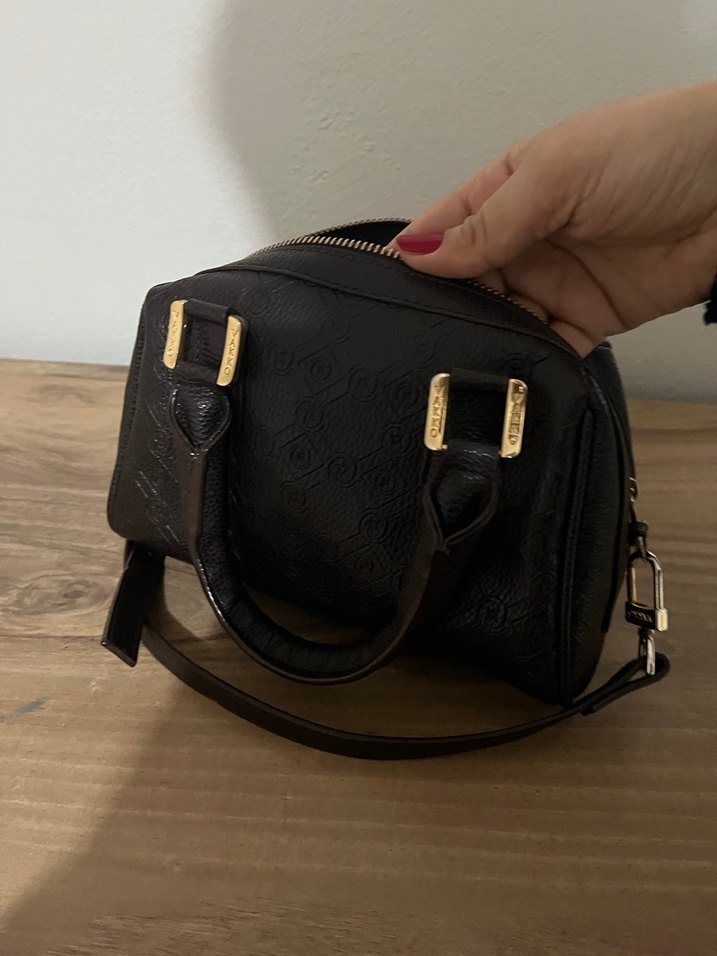 Vakko kahve Desenli Deri Kadın Çanta - Görsel 5