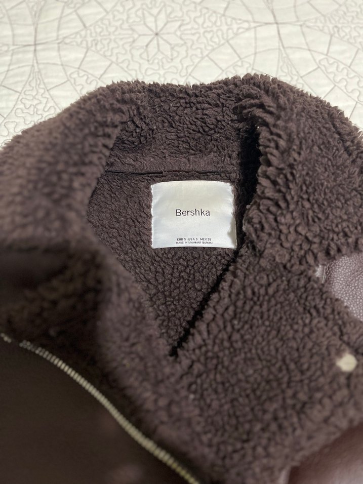 Kahverengi Kürklü Deri Biker Ceket - Görsel 5