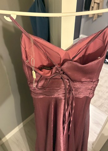 Kürdüm Drapeli Uzun Abiye Elbise - Görsel 7