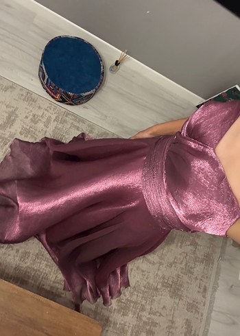 Kürdüm Drapeli Uzun Abiye Elbise - Görsel 2