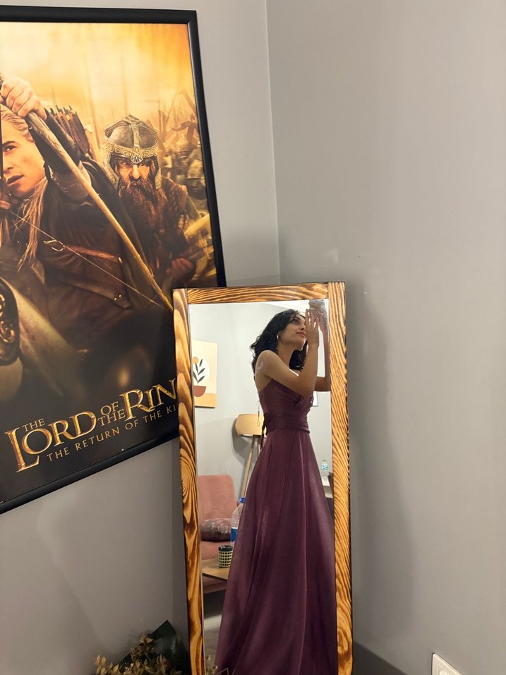 Kürdüm Drapeli Uzun Abiye Elbise - Görsel 4