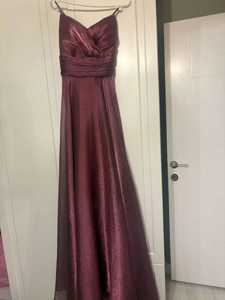 Kürdüm Drapeli Uzun Abiye Elbise - Görsel 3