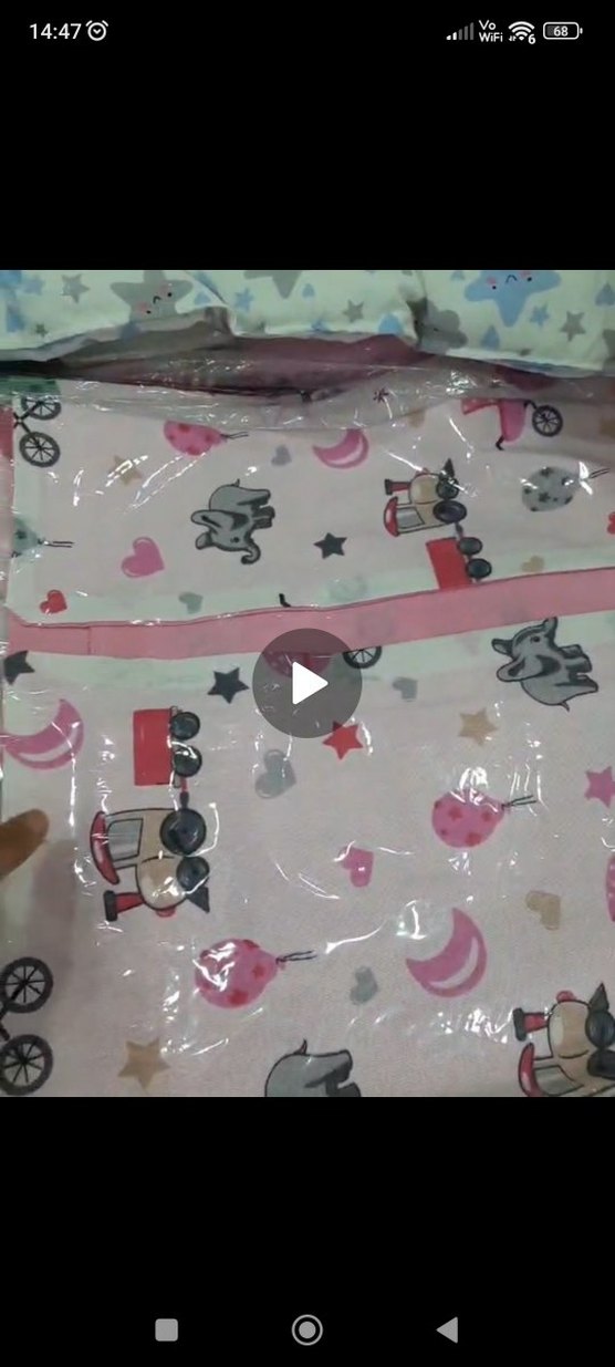 Renkli Baskılı Pembe puset örtüsü - Görsel 5