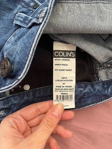 34 Beden gri Renk Colin?s Kısa Kot Etek