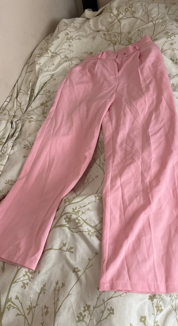 Düğmeli Pembe Kadın Midi Takım - Görsel 2