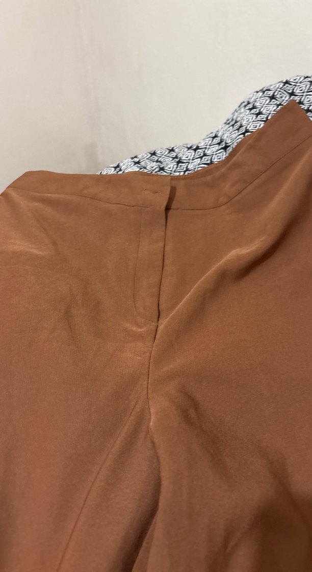 Drapeli Kahverengi Midi Kadın Pantolon - Görsel 2