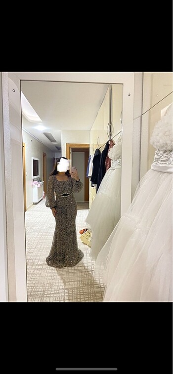 Balık model taşlı abiye