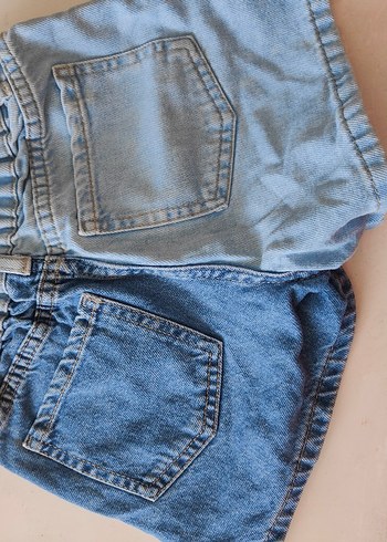 LC Waikiki kız cocuk Mavi Kemerli Mini Denim Şort