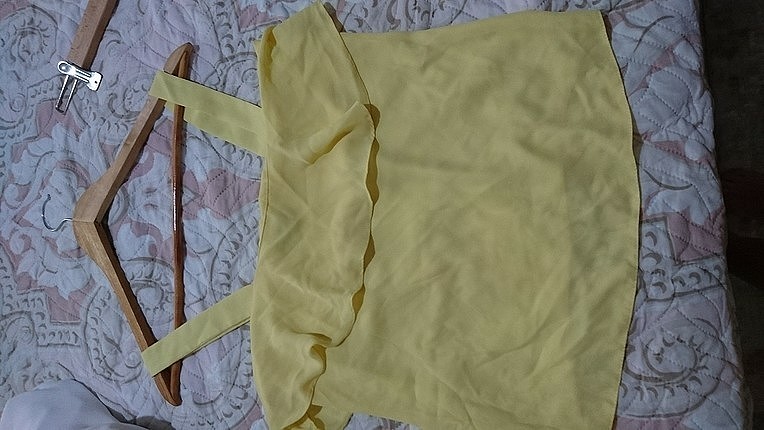 36 Beden sarı Renk trendyol açık sarı bluz 