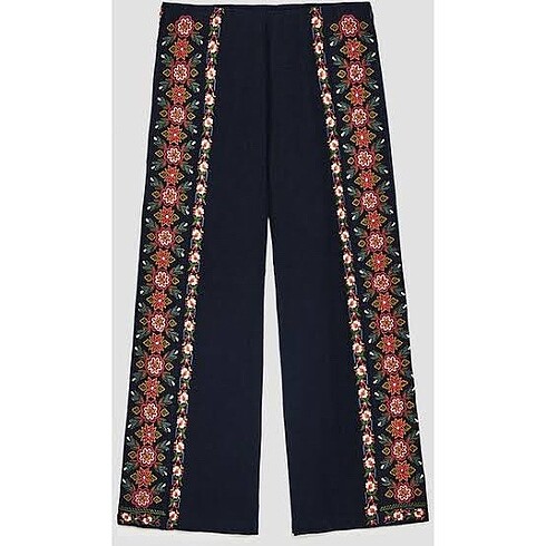 m Beden zara çiçek motifli wide leg culotte pantolon
