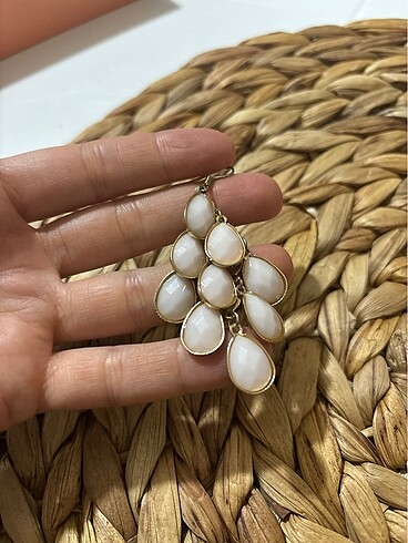 küpe beyaz altın şıkır şıkır sallantılı düğün - Görsel 4