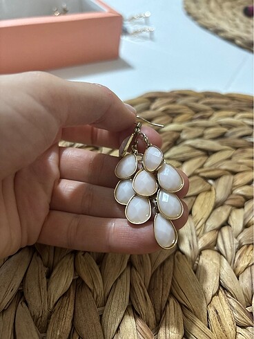 küpe beyaz altın şıkır şıkır sallantılı düğün - Görsel 5