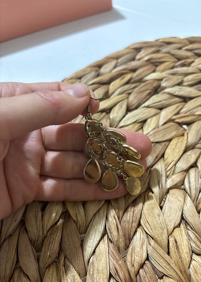 küpe beyaz altın şıkır şıkır sallantılı düğün - Görsel 3