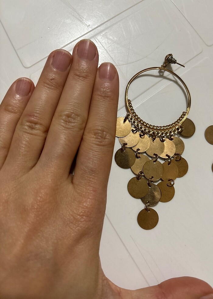 küpe altın şıkır şıkır uzun - Görsel 4