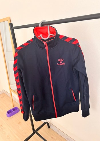 Baskılı pembe lacivert hummel eşofman üstü spor giyim - Görsel 5