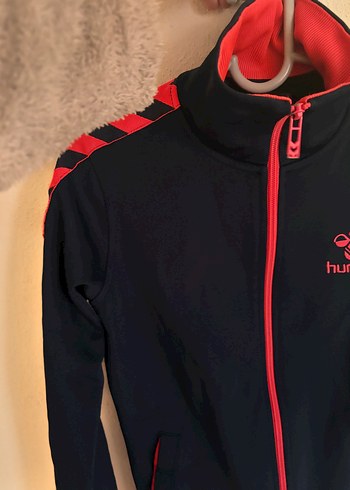 Baskılı pembe lacivert hummel eşofman üstü spor giyim
