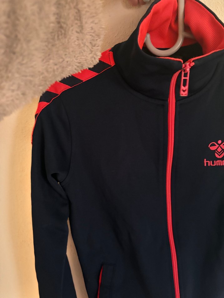 Baskılı pembe lacivert hummel eşofman üstü spor giyim - Görsel 2