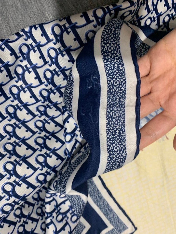 Lacivert logo desen eşarp - Görsel 5