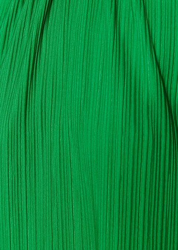 Yeşil Pilili Uzun Askılı Kadın Elbise - Görsel 4