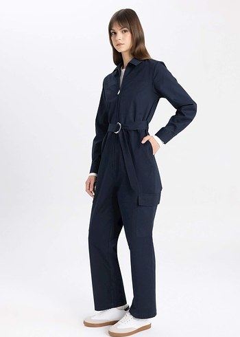 Kadın Lacivert Denim Tulum - Görsel 4