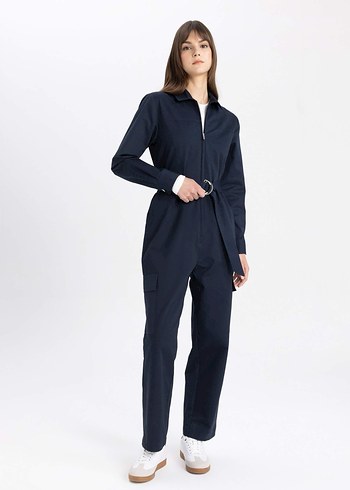 Kadın Lacivert Denim Tulum - Görsel 5