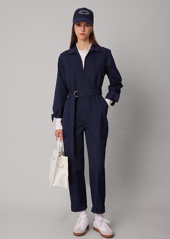 Kadın Lacivert Denim Tulum - Görsel 2