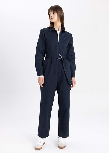 Kadın Lacivert Denim Tulum - Görsel 3