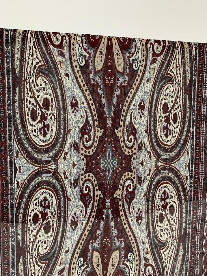 Bordo Kadın Bohem Desenli Şal - Görsel 3