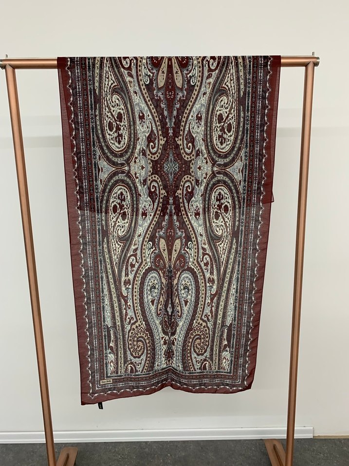 Bordo Kadın Bohem Desenli Şal - Görsel 2