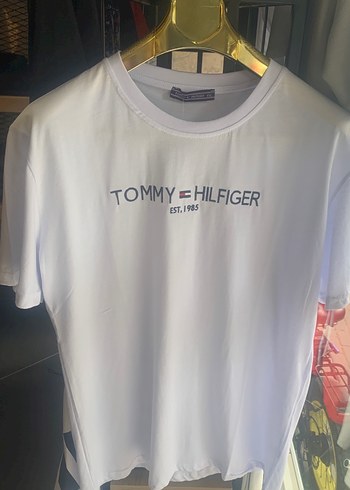 Tommy Hilfiger Beyaz Baskılı Kısa Kollu Tişört