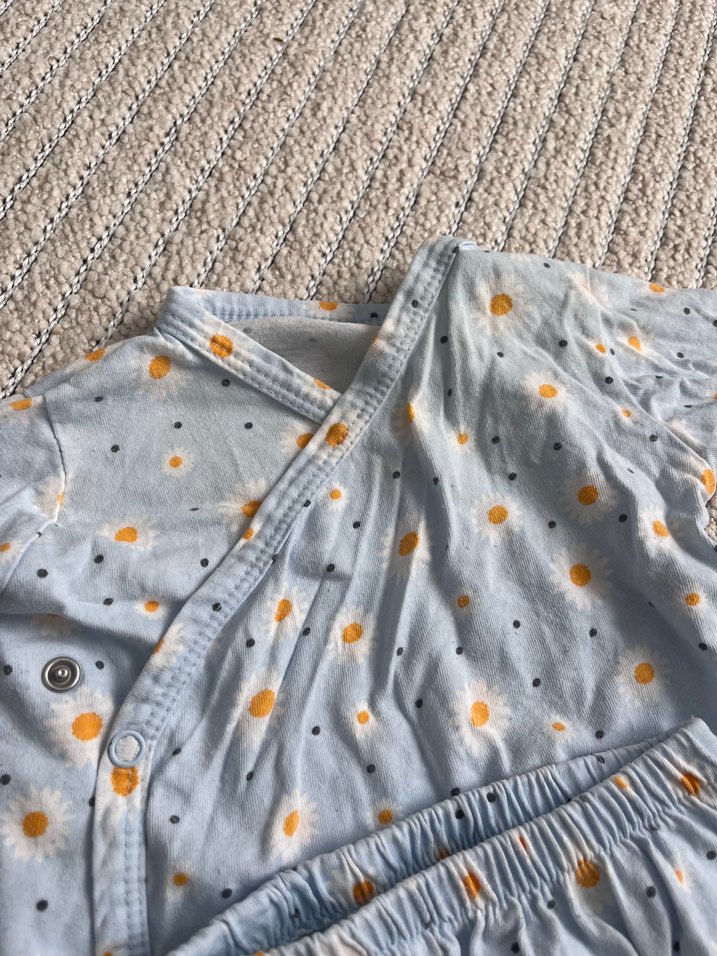 Mavi Çiçekli Bebek takım - Görsel 2