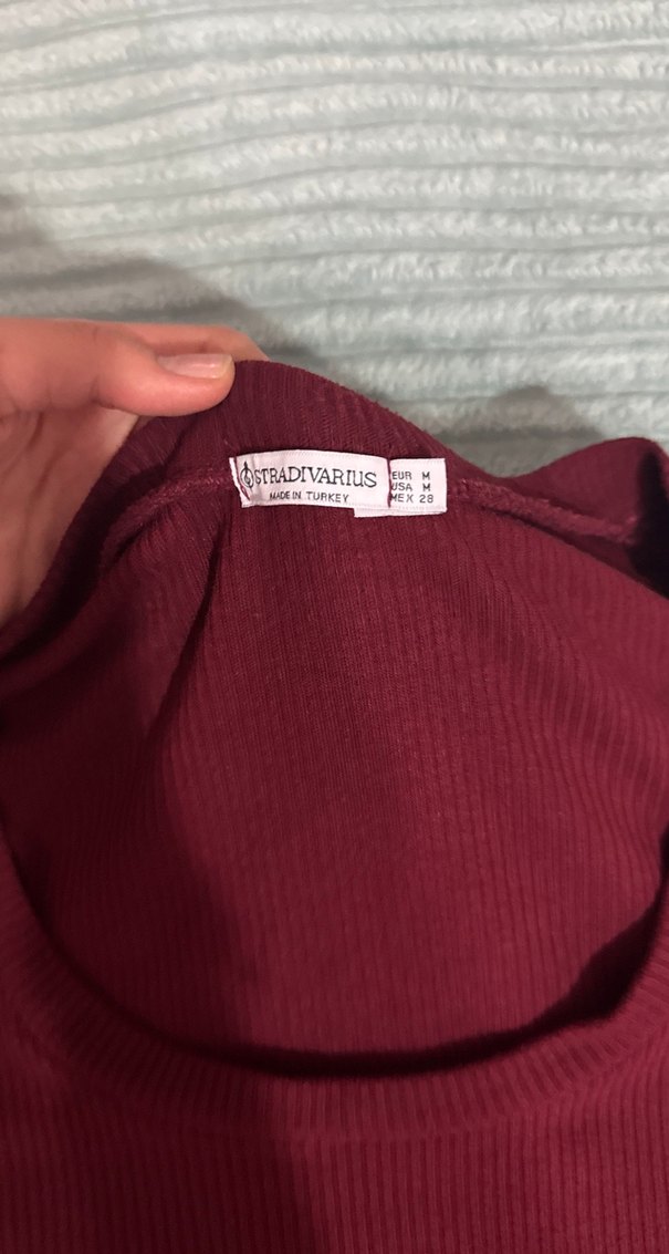 Bordo Uzun Kollu Basic Kadın body - Görsel 2