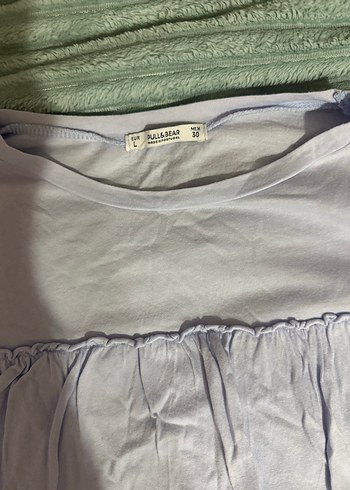 buz mavisi fırfırlı bluz - Görsel 2