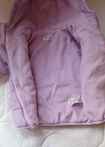 HelloBaby Basic Kulaklı Kapüşonlu Mor Mont içi polarlı - Görsel 3