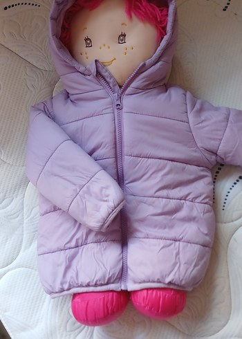 HelloBaby Basic Kulaklı Kapüşonlu Mor Mont içi polarlı - Görsel 2