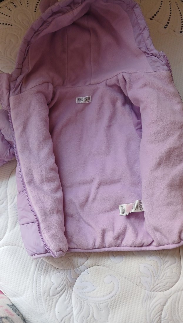 HelloBaby Basic Kulaklı Kapüşonlu Mor Mont içi polarlı - Görsel 3