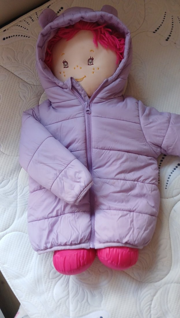 HelloBaby Basic Kulaklı Kapüşonlu Mor Mont içi polarlı - Görsel 2