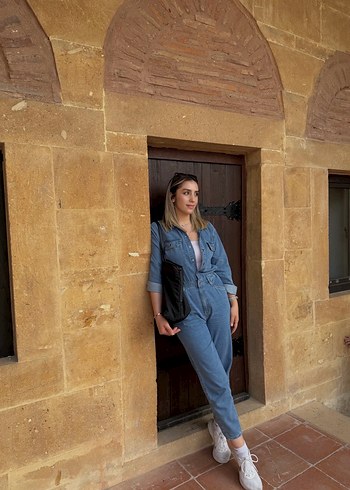 Kadın Mavi Denim Tulum