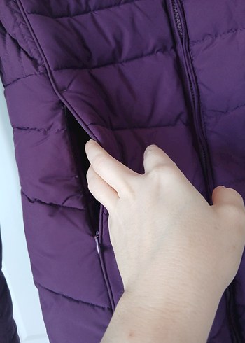 38 Beden mor Renk Kürklü Mor Kadın Kışlık Mont