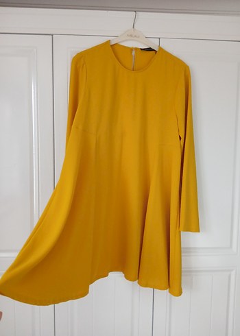 Sarı Midi Kadın Tunik, Salaş Kesim - Görsel 2