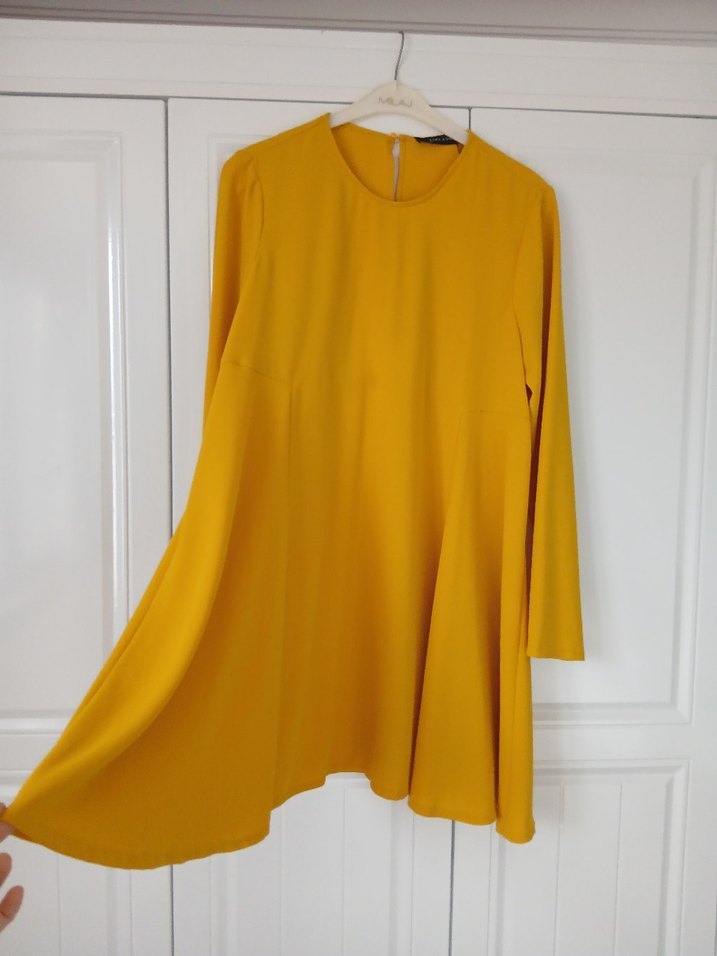 Sarı Midi Kadın Tunik, Salaş Kesim - Görsel 2