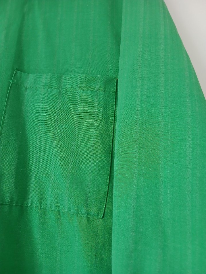 Düğmeli Yeşil Keten Kadın Gömlek - Görsel 3