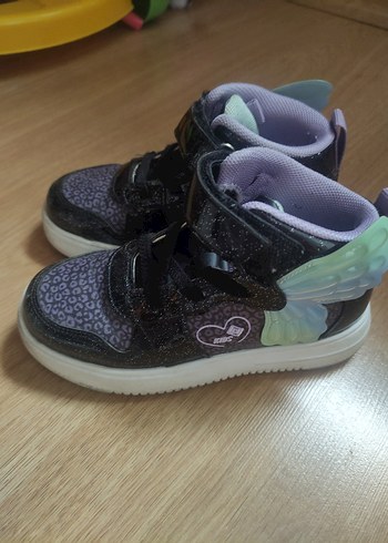Mor Kadın Çocuk Spor Ayakkabı Velcro