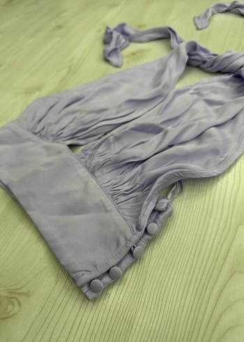 s Beden mor Renk DİLVİN BPYUNDAN BAĞLAMALI CROP TOP