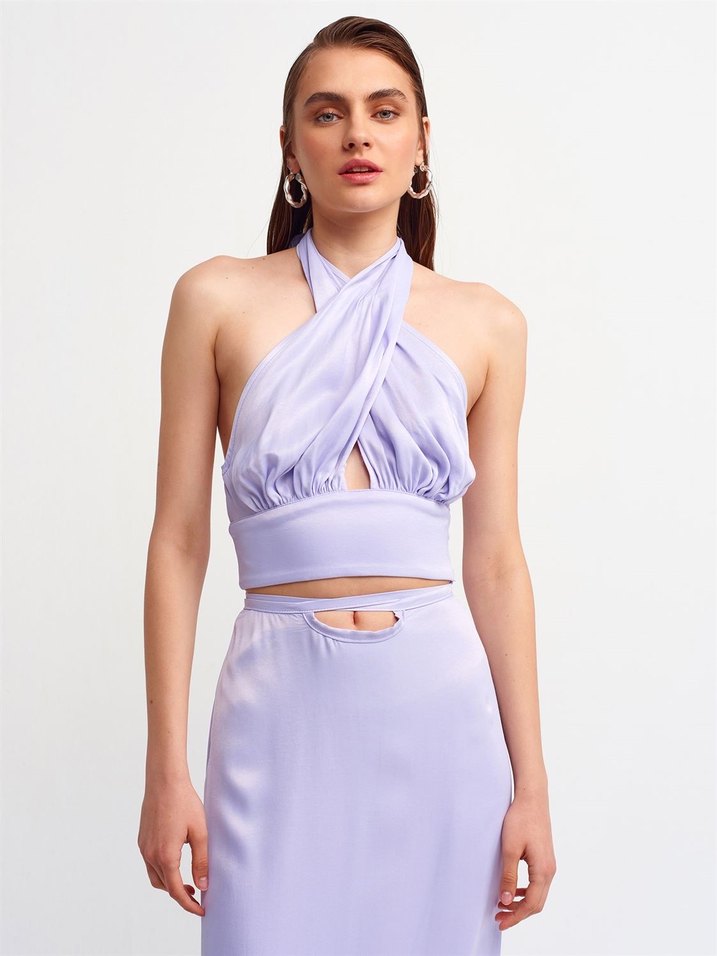 DİLVİN BPYUNDAN BAĞLAMALI CROP TOP - Görsel 3