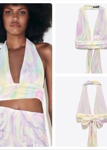 ZARA SATEN CROP TOP