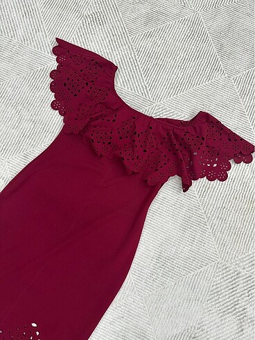 s Beden BORDO ELBİSE