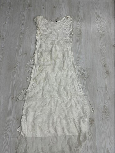 BOHEM STİL İTALYAN KAT KAT İPEK ELBİSE - Görsel 9