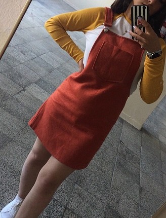 Taba rengi kaşe salopet