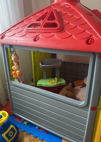 Kırmızı Kaydıraklı Çocuk Oyun Evi - Görsel 3